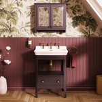 Badrumskommod Burlington Guild 62 cm med tvättställ, ashbee grå, 3 blandarhål