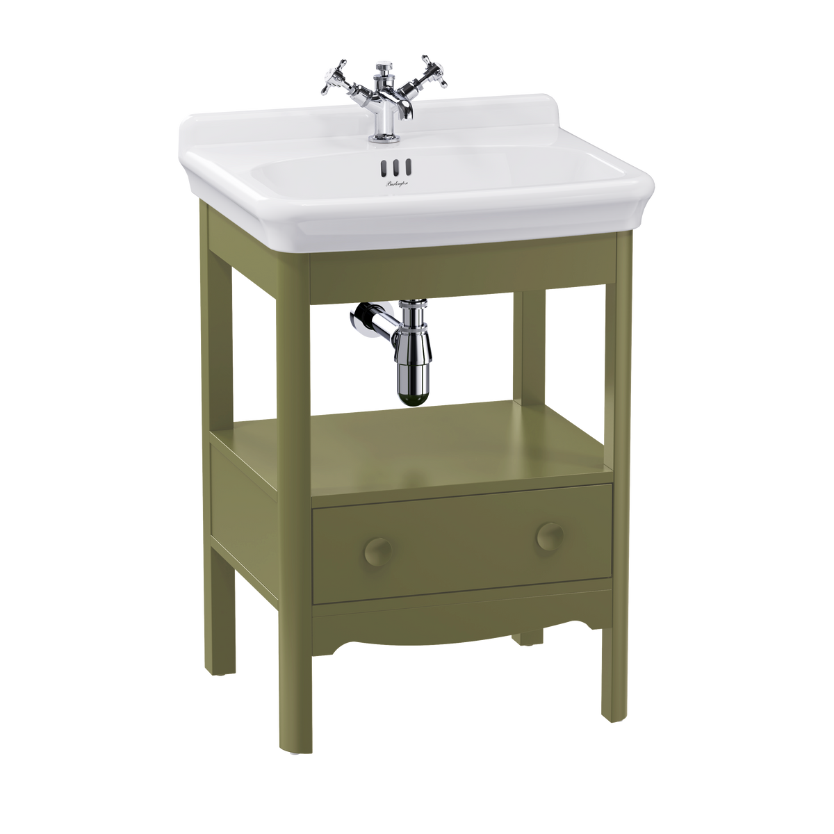 Badrumskommod Burlington Guild 62 cm med tvättställ, carlyle grön, 1 blandarhål