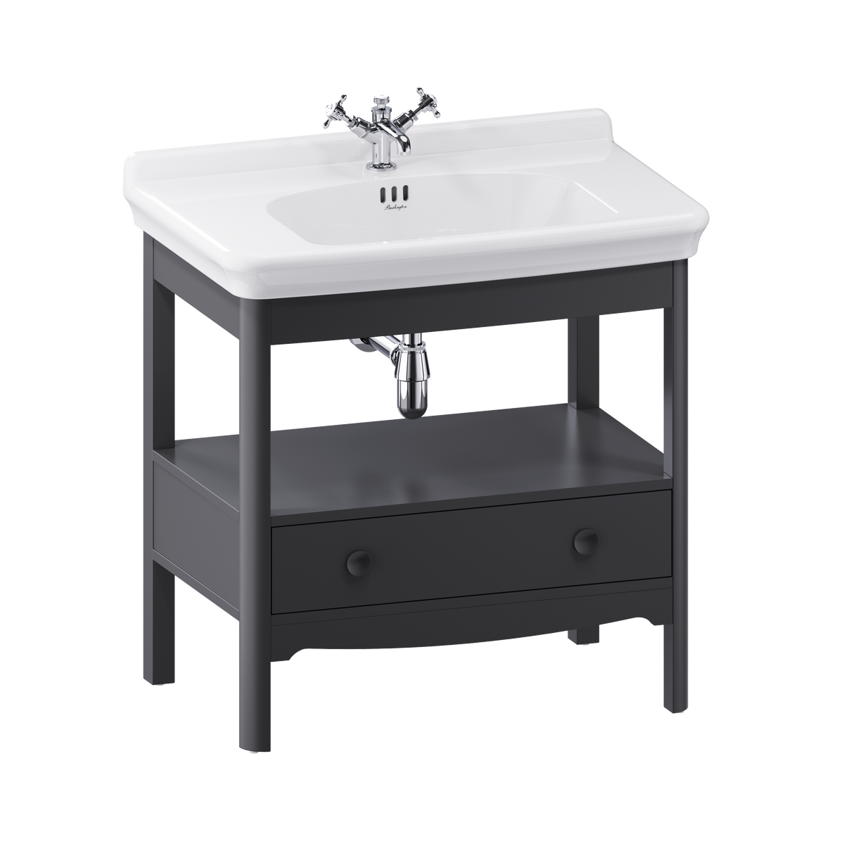 Badrumskommod Burlington Guild 85 cm med tvättställ, ashbee grå, 1 blandarhål