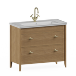Badrumskommod Burlington Strand 100 cm med lådor, ljus ek, 1 blandarhål