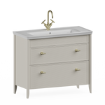 Badrumskommod Burlington Strand 100 cm med lådor, ljus taupe, 1 blandarhål