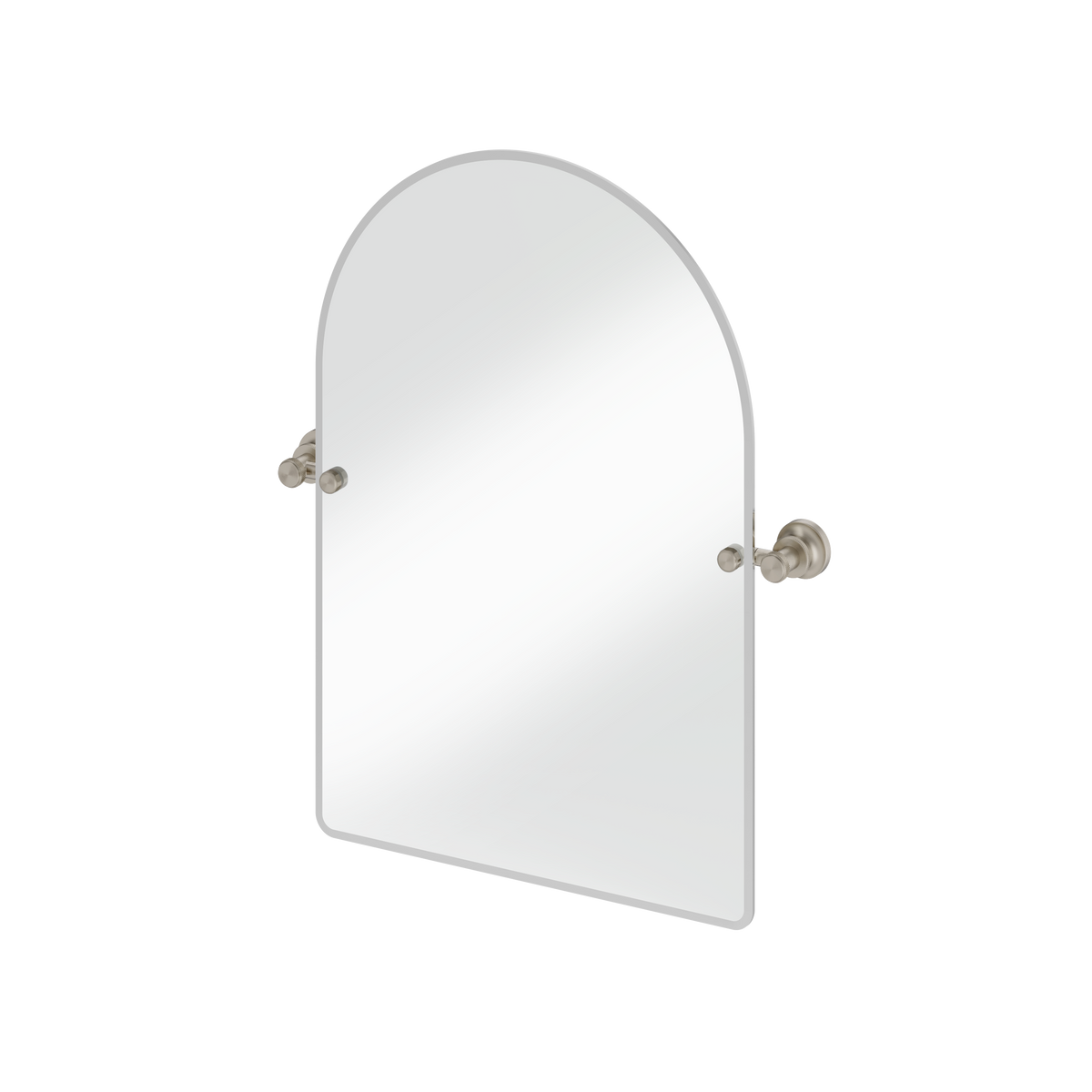 Bågformad spegel Burlington med spegelfästen Borstad nickel, 450 x 650 mm fäste 1909