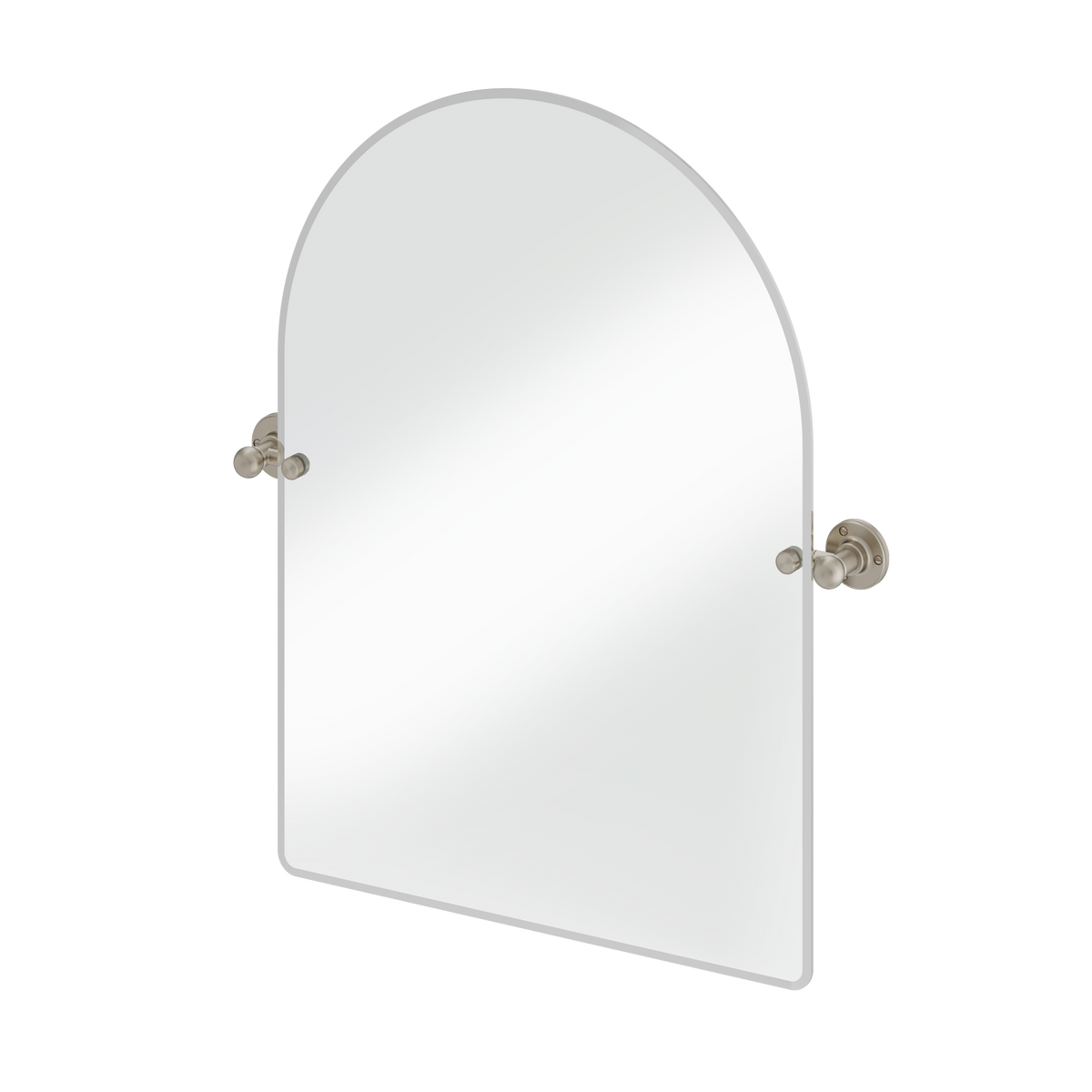Bågformad spegel Burlington med spegelfästen Borstad nickel, 550 x 750 mm fäste 1850
