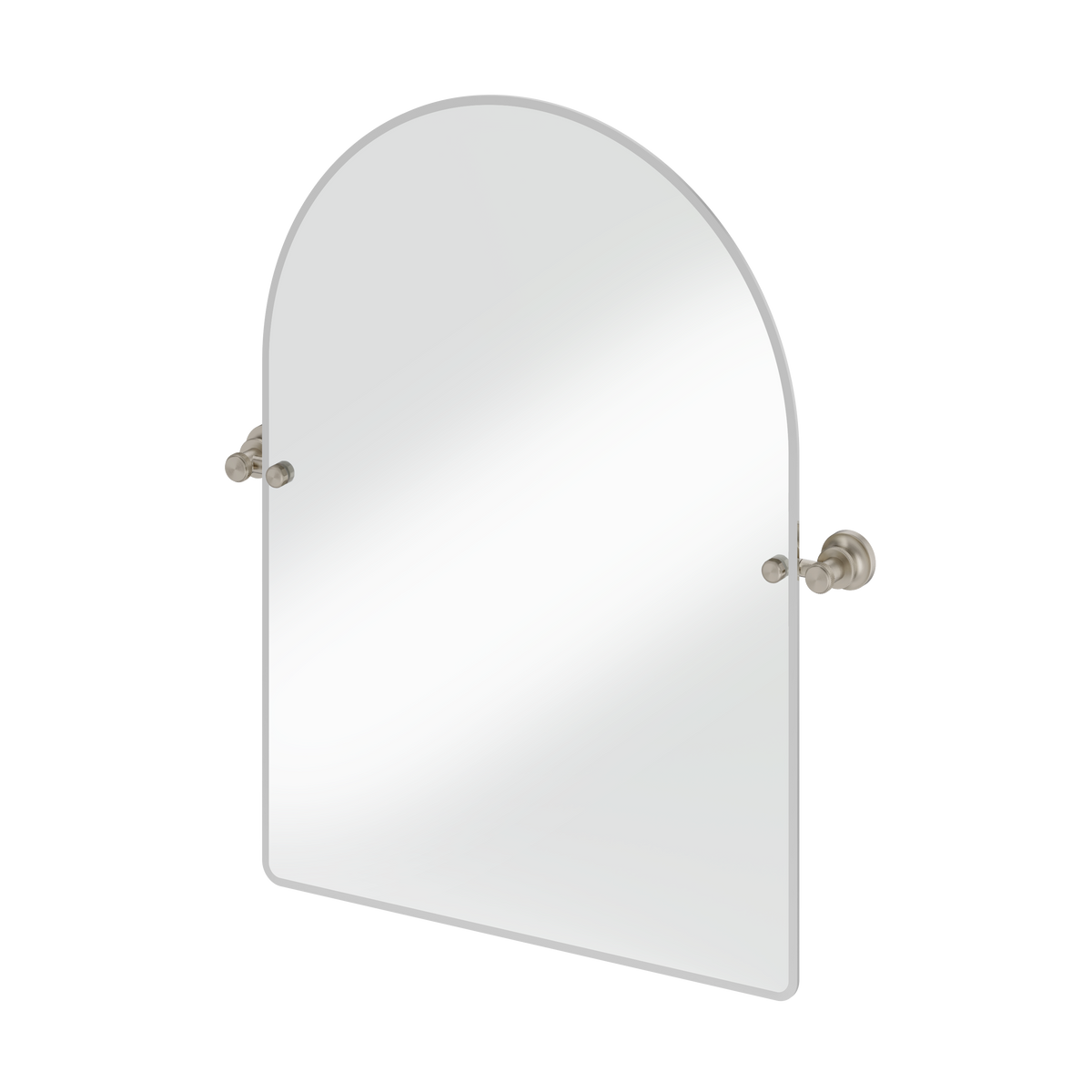 Bågformad spegel Burlington med spegelfästen Borstad nickel, 550 x 750 mm fäste 1909