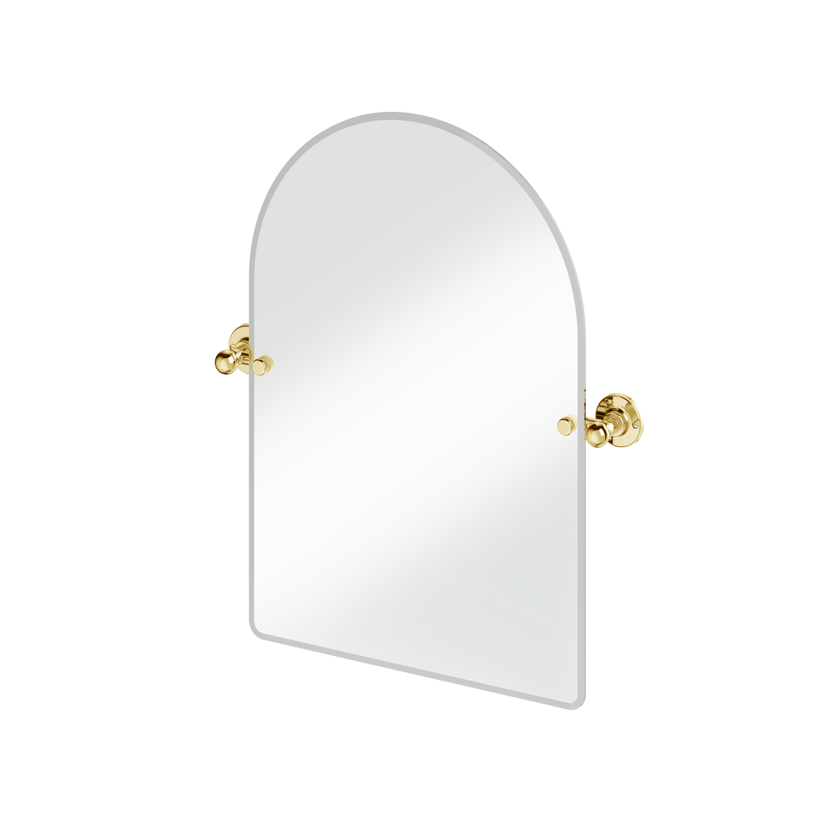 Bågformad spegel Burlington med spegelfästen Guld, 450 x 650 mm fäste 1850