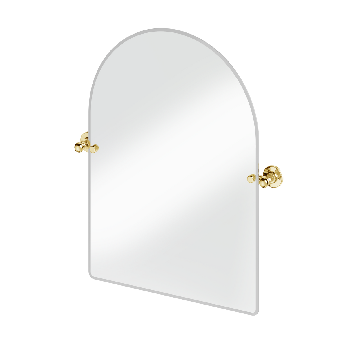 Bågformad spegel Burlington med spegelfästen Guld, 550 x 750 mm fäste 1850