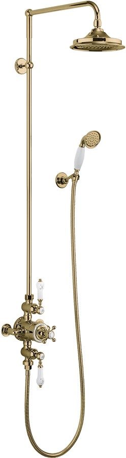 Duschset Burlington Avon utanpåliggande förlängt Guld, 9 tum (23 cm)