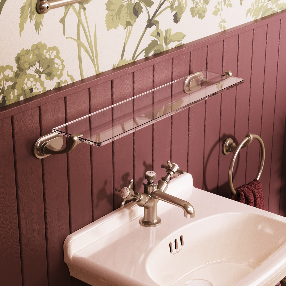 Glashylla Burlington Guild Borstad nickel i badrum