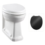 Golvstående toalettstol Burlington back to wall inbyggnadstoalett med soft close-sits, sits blank svart