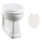 Golvstående toalettstol Burlington back to wall inbyggnadstoalett med soft close-sits, sits blank vit