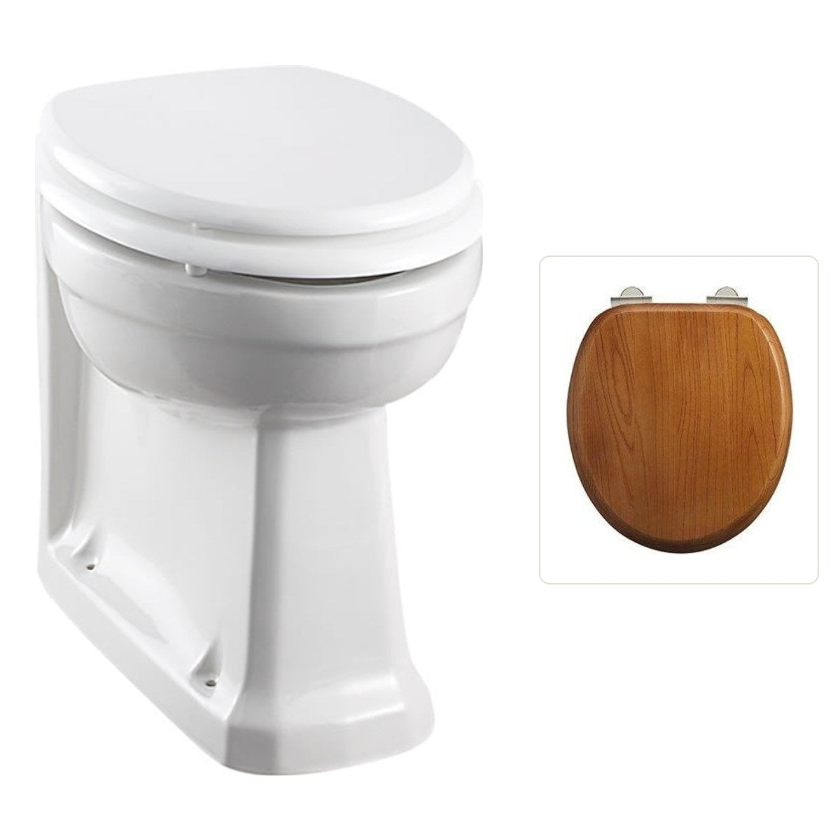 Golvstående toalettstol Burlington back to wall inbyggnadstoalett med soft close-sits, sits ek