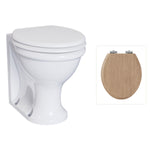 Golvstående toalettstol Burlington Guild med soft close-sits, sits ljus ek