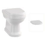 Golvstående toalettstol Burlington Riviera med soft close-sits, sits krom