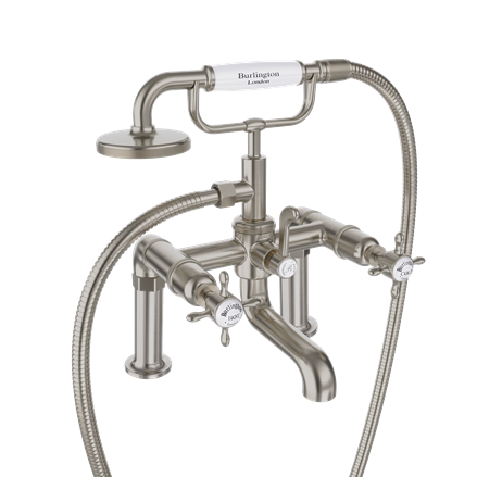 Burlington Guild sargmonterad badkarsblandare borstad nickel