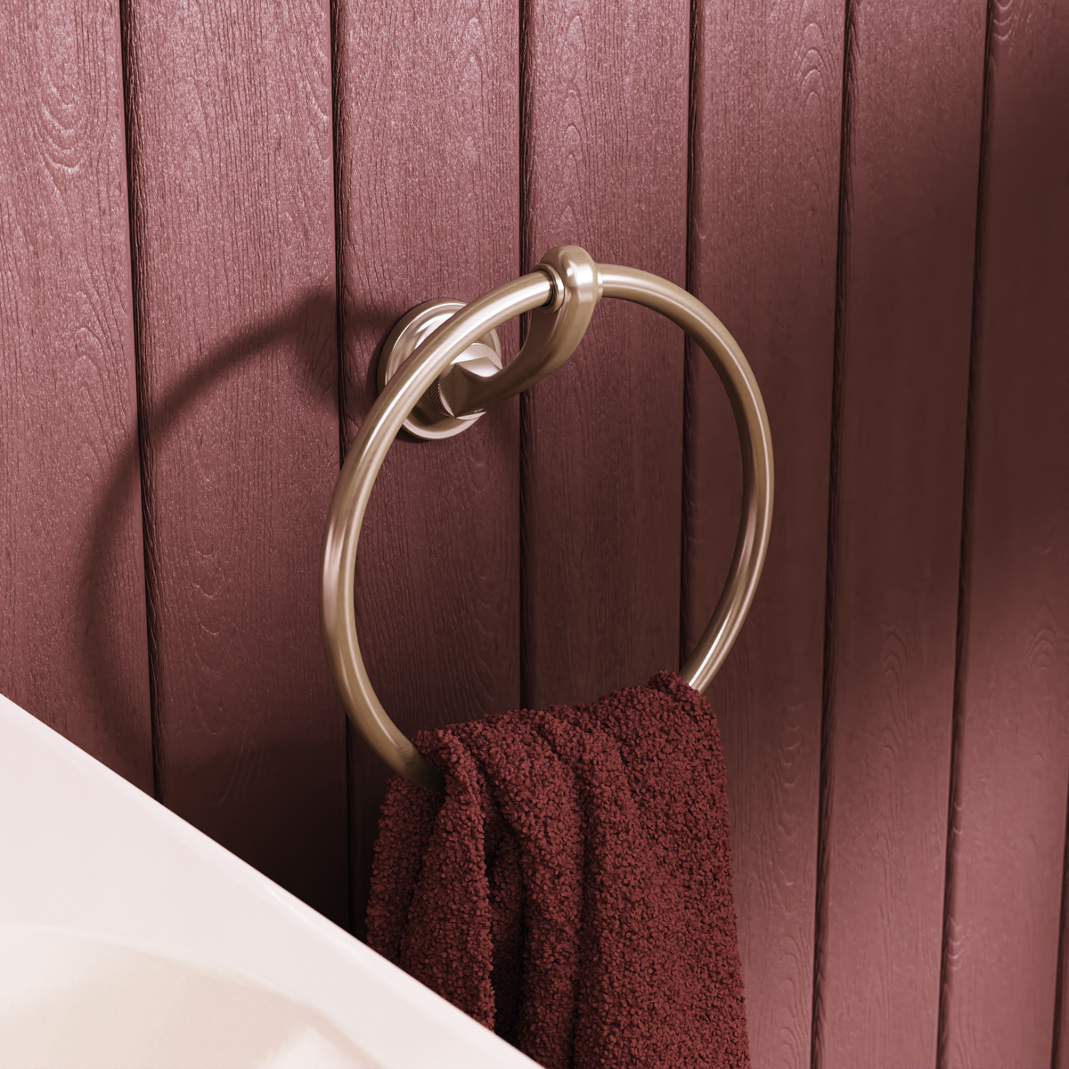 Handduksring Burlington Guild Borstad nickel i badrum