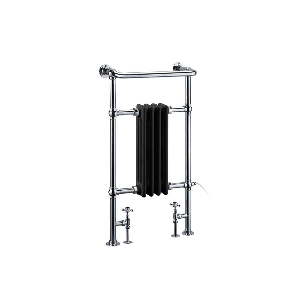 Handdukstork Burlington Bloomsbury Krom med svart radiator