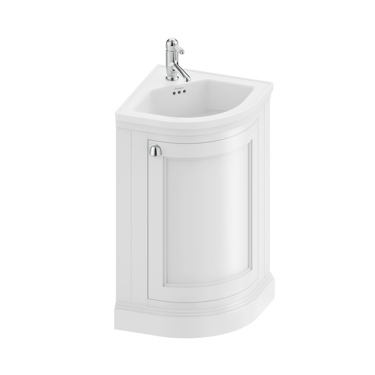 Hörnkommod Burlington Edwardian 43 cm med tvättställ, matt vit