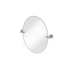 Oval spegel Burlington med spegelfästen Borstad nickel, 400 x 500 mm fäste 1909