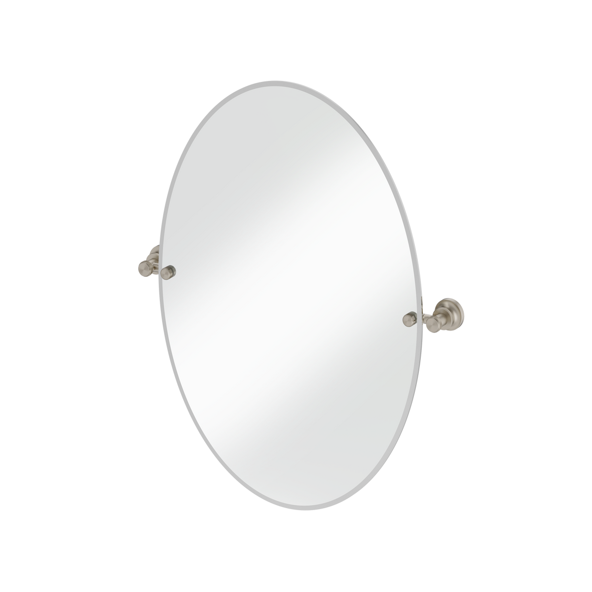 Oval spegel Burlington med spegelfästen Borstad nickel, 500 x 700 mm fäste 1909