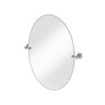 Oval spegel Burlington med spegelfästen Borstad nickel, 500 x 700 mm fäste 1909