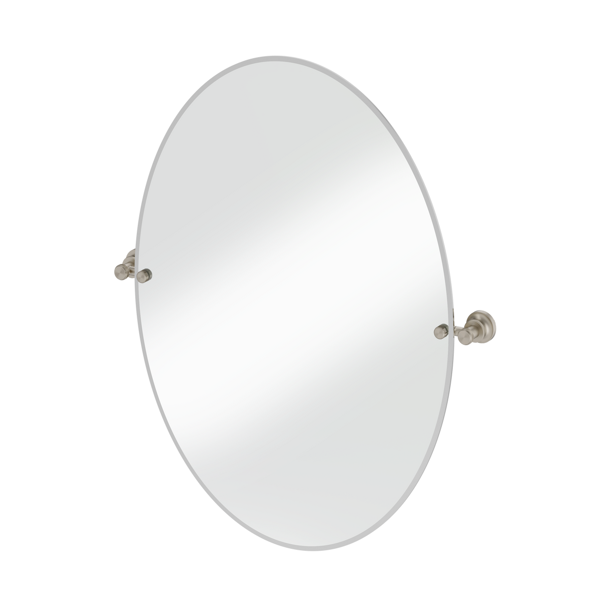 Oval spegel Burlington med spegelfästen Borstad nickel, 600 x 800 mm fäste 1909