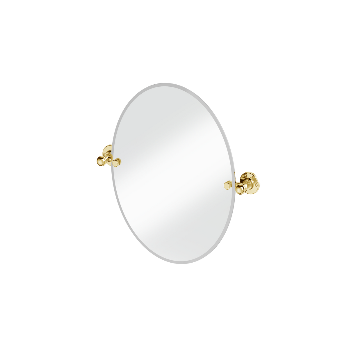 Oval spegel Burlington med spegelfästen Guld, 400 x 500 mm fäste 1850