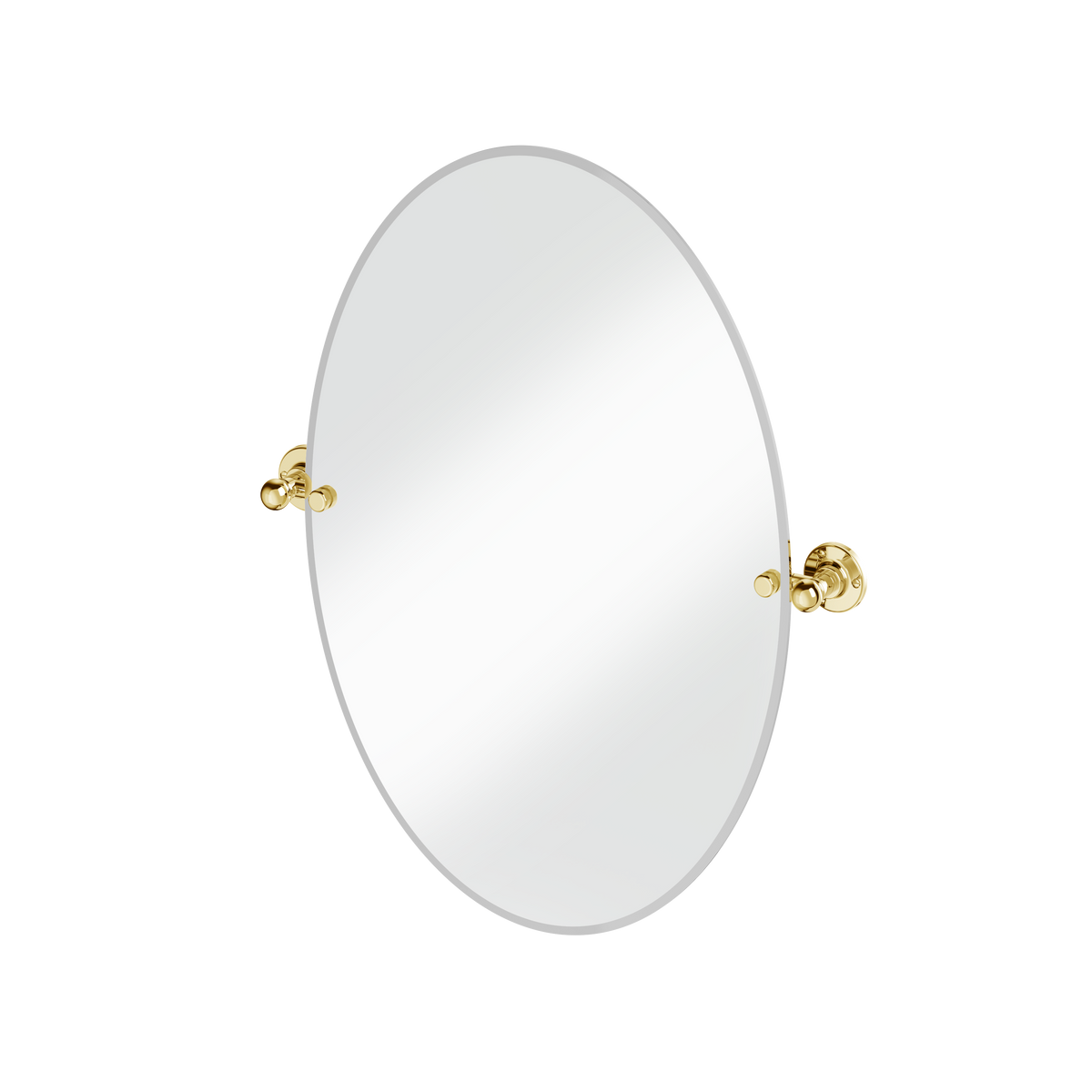 Oval spegel Burlington med spegelfästen Guld, 500 x 700 mm fäste 1850