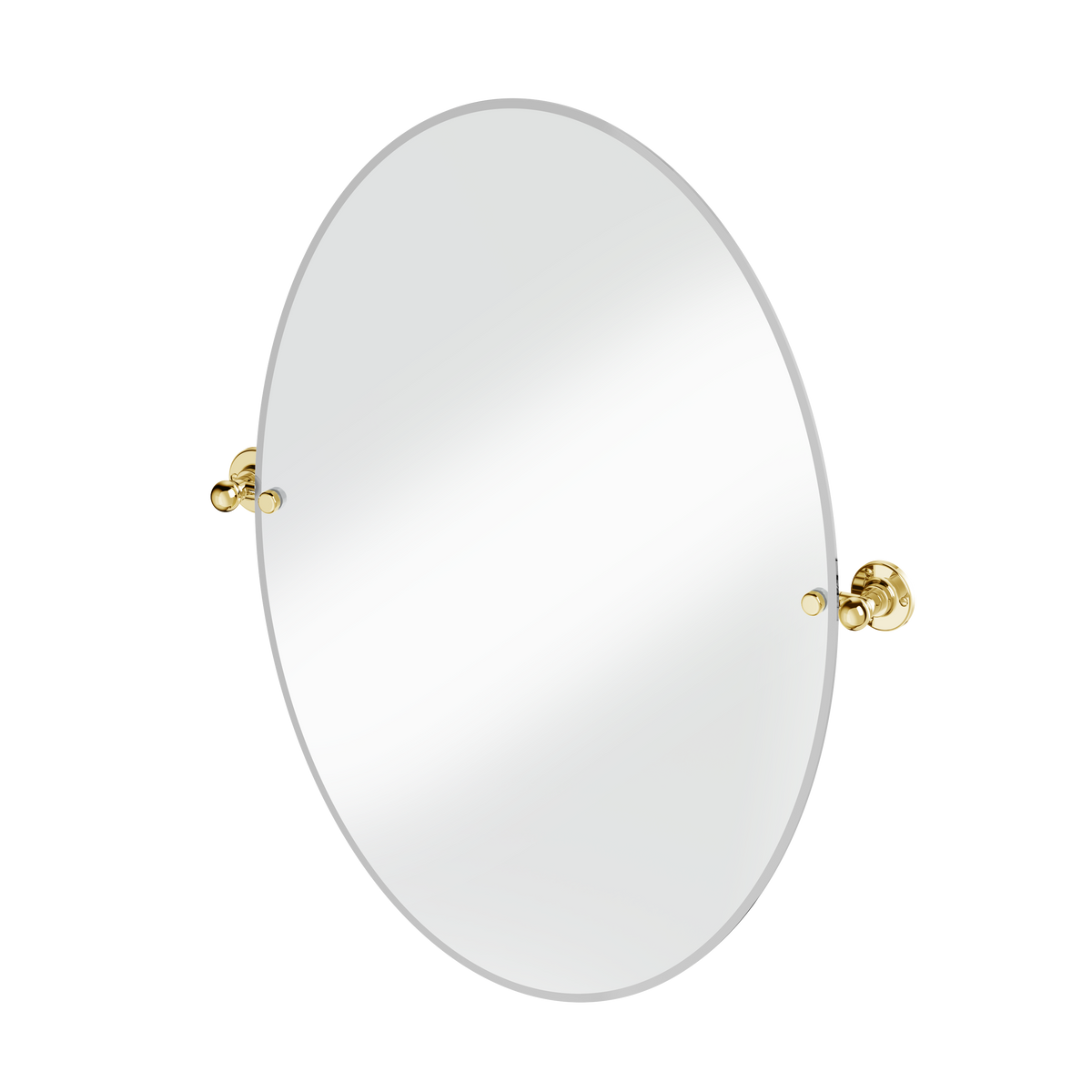 Oval spegel Burlington med spegelfästen Guld, 600 x 800 mm fäste 1850