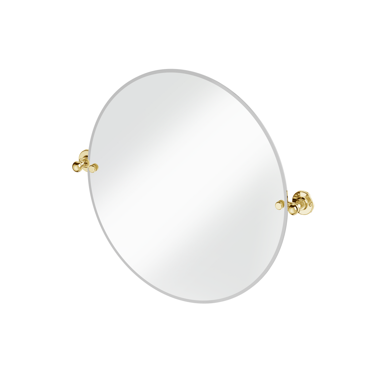Rund spegel Burlington med spegelfästen Guld, Ø 600 mm fäste 1850