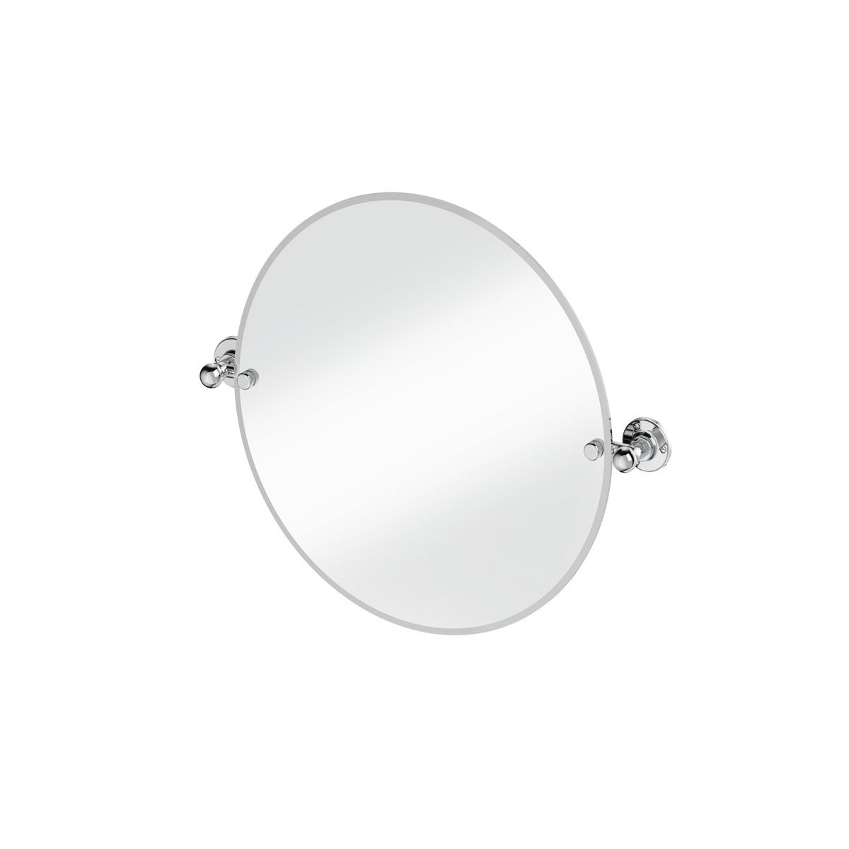 Rund spegel Burlington med spegelfästen Krom, Ø 500 mm fäste 1850