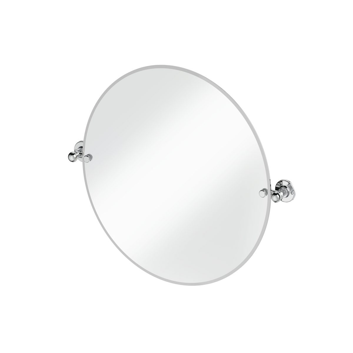 Rund spegel Burlington med spegelfästen Krom, Ø 600 mm fäste 1850