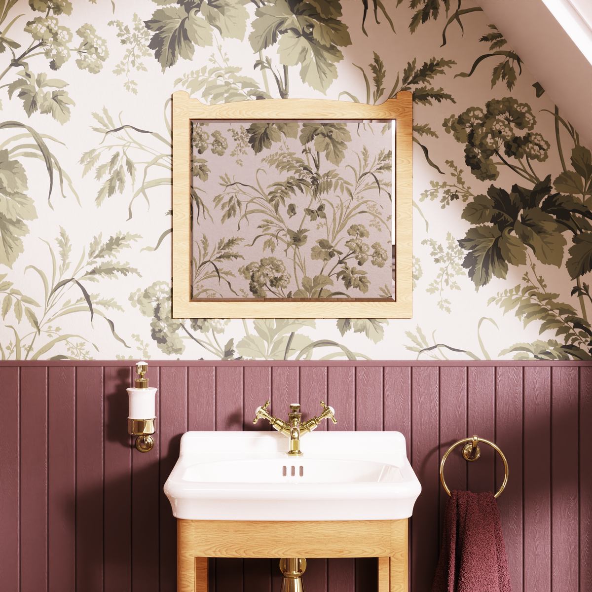 Spegel Burlington Guild Ljus ek i badrum