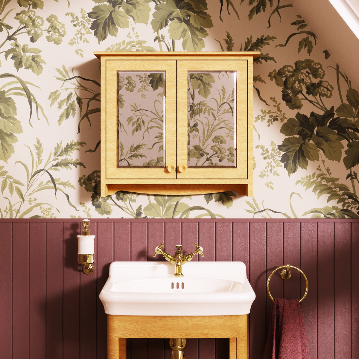 Spegelskåp Burlington Guild 65 cm Ljus ek i badrum