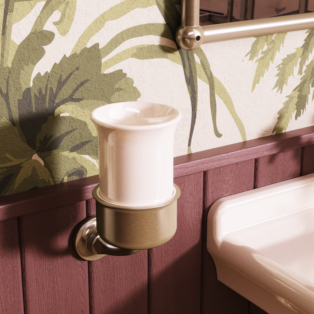 Tandborstmugg Burlington Guild Borstad nickel i badrum