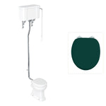 Toalett Burlington högspolande med kedja och soft close-sits, sits matt grön