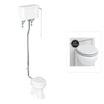Toalett Burlington högspolande med kedja och soft close-sits, sits matt vit