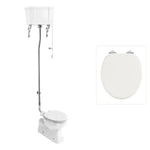 Toalett Burlington högspolande S-lås med spolrörskit och soft close-sits, sits blank vit