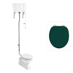 Toalett Burlington högspolande S-lås med spolrörskit och soft close-sits, sits matt grön
