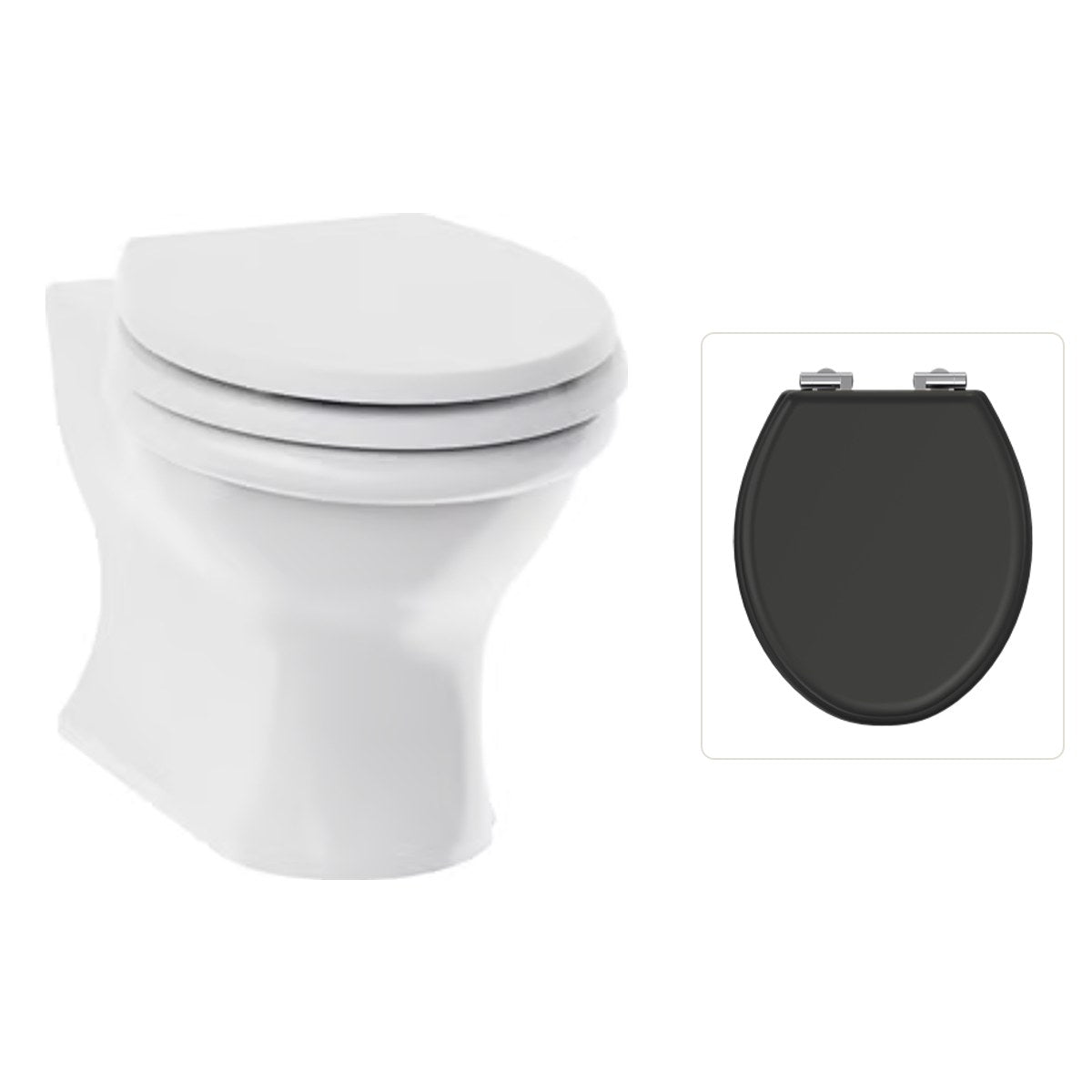 Toalett vägghängd Burlington Guild med soft close-sits, sits ashbee grå