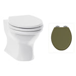 Toalett vägghängd Burlington Guild med soft close-sits, sits carlyle grön