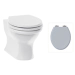 Toalett vägghängd Burlington Guild med soft close-sits, sits grå