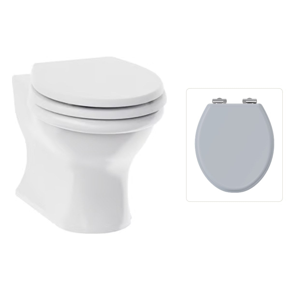 Toalett vägghängd Burlington Guild med soft close-sits, sits grå