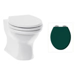 Toalett vägghängd Burlington Guild med soft close-sits, sits matt grön