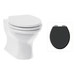 Toalett vägghängd Burlington Guild med soft close-sits, sits matt svart