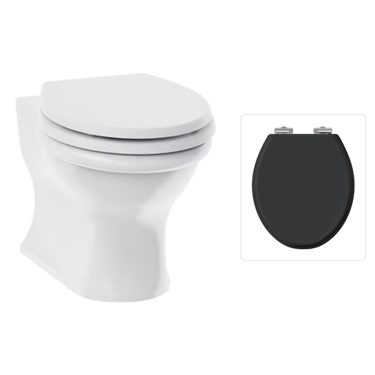 Toalett vägghängd Burlington Guild med soft close-sits, sits matt svart