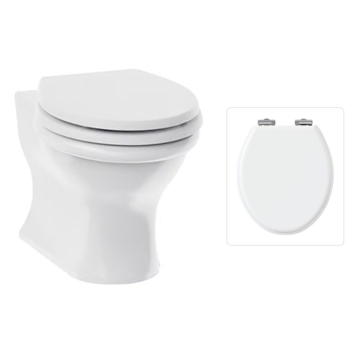 Toalett vägghängd Burlington Guild med soft close-sits, sits varley vit