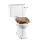 Toalettstol Burlington förhöjd med bred cistern 52 cm med soft close-sits och spolvred i krom