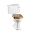 Toalettstol Burlington rimless med soft close-sits smal cistern 44 cm och spolvred i krom