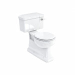 Toalettstol Burlington standard bred cistern 52 cm S-lås med soft close-sits och spolvred i krom