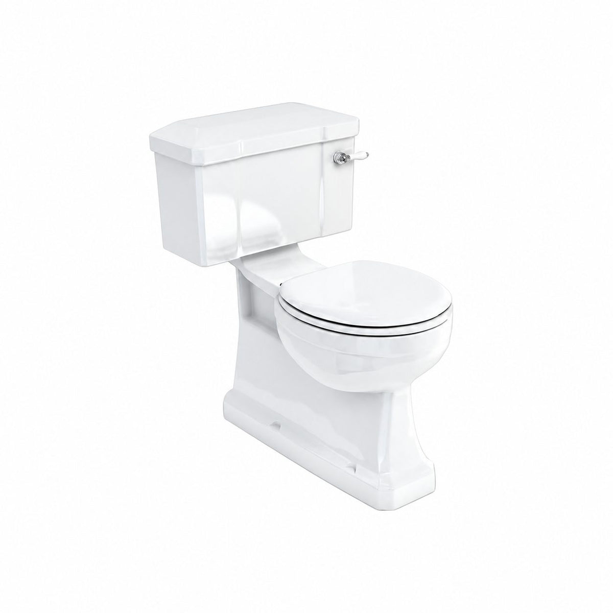Toalettstol Burlington standard bred cistern 52 cm S-lås med soft close-sits och spolvred i krom